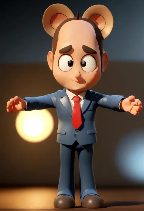 Navy Suit、Red tie、Stubble、男のCartoon characters, Anime characters, Stylized characters, Animation-style rendering, 3D stylized, Arnold Maya Rendering, Render 3D stylized, toon render keyshot, 3D Characters, 3D Characters, Stylized 3D rendering, 3D Character...