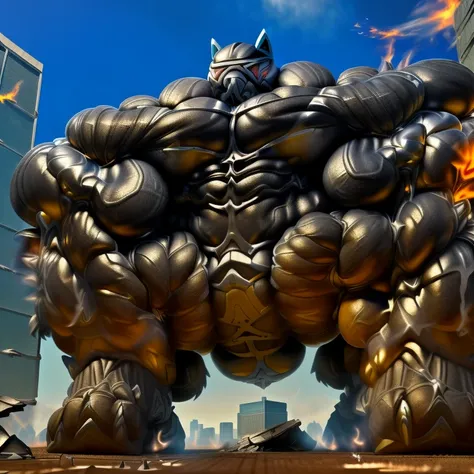 (masterpiece. official art. 8k. best quality. detailed full body. full body.)

(situation 1 : dominating LUCARIO. focus GIANT mechanical Muscular LUCARIO is trampling the soccer field. CITY. macro. stomp. Low-angle perspective. emphasizing the immense size...