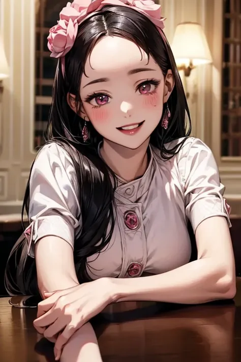 ((forehead)), masterpiece, masterpiece_portrait, distinct, distinct_image, high_resolution, highres, high_quality_anime, high_quality, hyper_detail, finely_detailed,4K, sexy body, ((black hair)), pink eyes, smile, happy, Pastry Chef, bakery, ((whole body))...