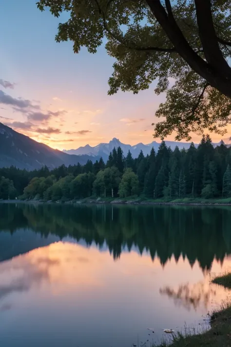 Lake at dusk