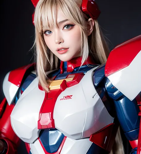 Textured skin, Super Detail, high details, High quality, Best Quality, hight resolution, 1080p, Gorgeous beauty、Girl with Beautiful Mecha Body、(Gundam) Girl with robot body