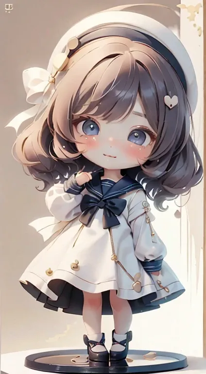 Chibi Girl、highest quality、Ultra delicate、Cute girl、Clean big eyes、Wink、Cute Dresses、Luxury Dresses、Sailor collar、hat

