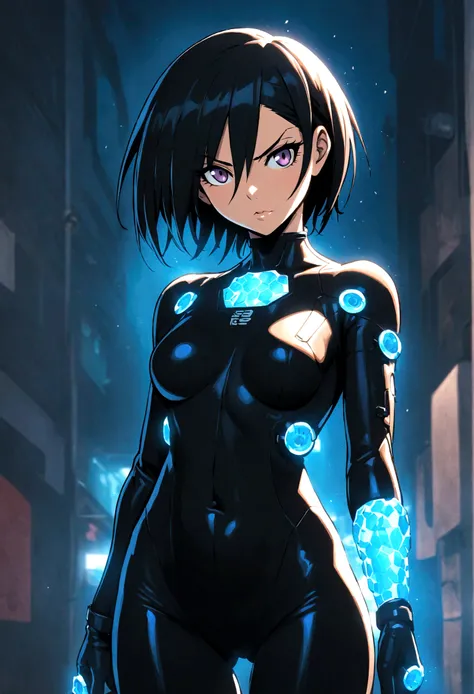 Japanese Manga《GANTZ》, Kei Kishimoto, short hair, medium breast, black combat tights, Thigh gap,