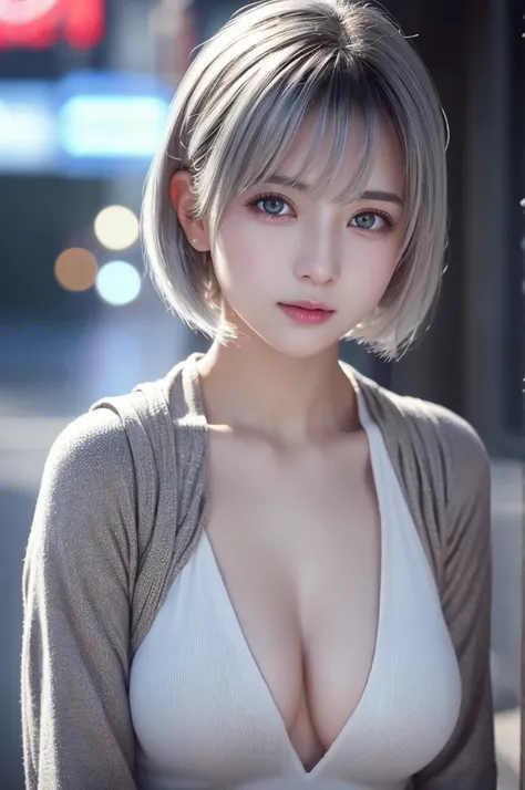 highest quality、8k Masterpiece、超A high resolution、(Photorealistic:1.3)、RAW Photos、1 girl、Silvery white hair、Glowing Skin、1. Super-beautiful Cyberpunk Soldiers、((Ultra-Realistic Details))、Portrait、Global Illumination、Shadow、Octane Rendering、8k、Super sharp、B...