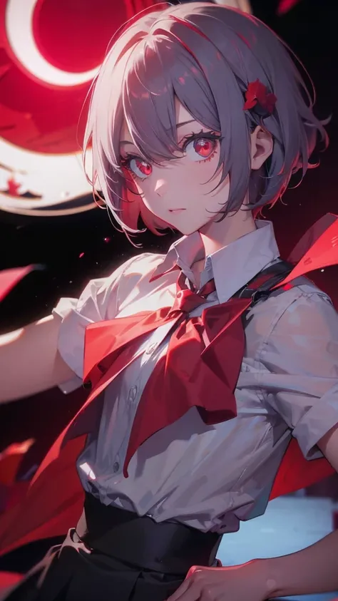 A short bob-haired, red-eyed