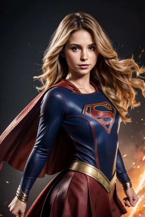 portrait of supergirl, gorgeous, dynamic pose, highly detailed, perfect composition, uhd, intricate