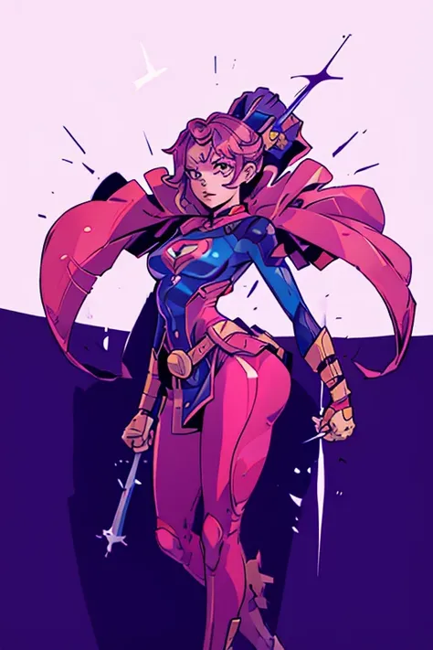 A female superhero with onomatopeya theme