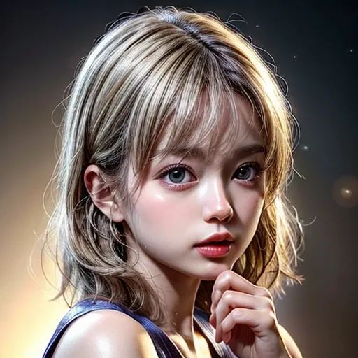 (highest quality,Super detailed,Physically Based Rendering:1.2), (RAW, Realistic, Photorealistic:1.37),Portraiture,Beautiful young woman with Delicate facial features,Soft lighting, ((Playfully licking finger with tongue, Gently placing a finger in the mou...