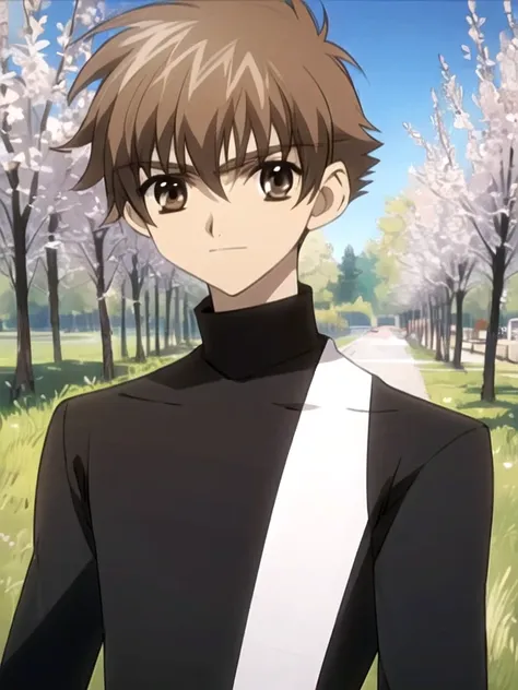 masterpiece, best quality, sketch, 1boy, solo, male focus, looking at viewer, , , anime coloring, realistic, syaoran_tsubasa_chr...