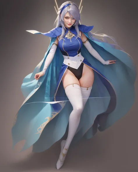 Un primer plano de una mujer disfrazada con capa, portrait caballeros de la chica del zodiaco, caballeros de la chica del zodiaco, extremely detailed tipo germen, Chica Anime Cosplay, ig model | tipo germen, xianxia de cuerpo completo, seductora princesa e...