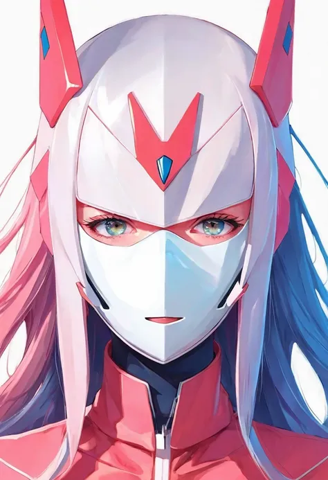 zero-two / Darling in the Franxx ] is wearing a mask, loish |, by Kamisaka Sekka, loish art style, a beautiful art illustration, digital art in pixiv, anime illustration, colorful illustration, supernatural art style, strange and dark art style, trend anim...