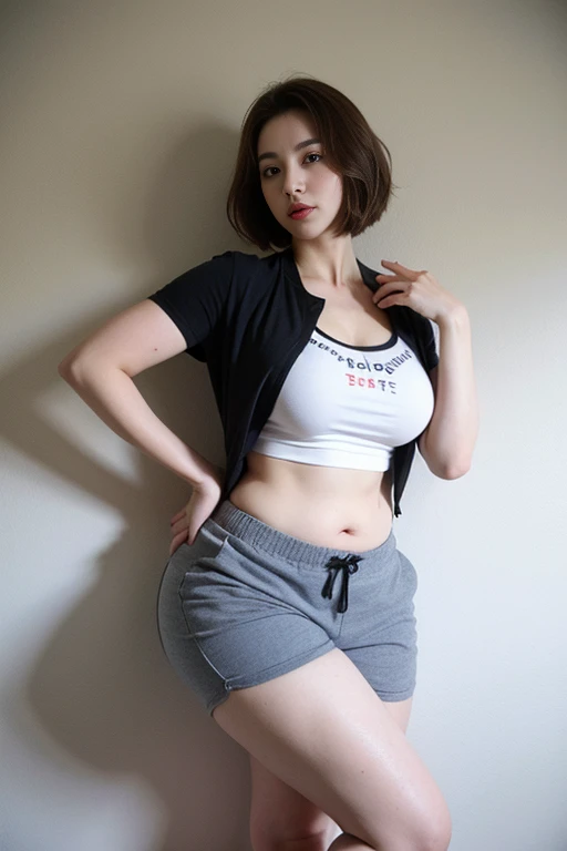 ((best quality)), ((masterpiece)), (detailed), perfect face, 
((best quality)), ((masterpiece)), (detailed), perfect face, mature female, thicc, she has a jiggly fat round belly, busty, thick neck, thick body, better known as amouranth, powerful and sexy h...