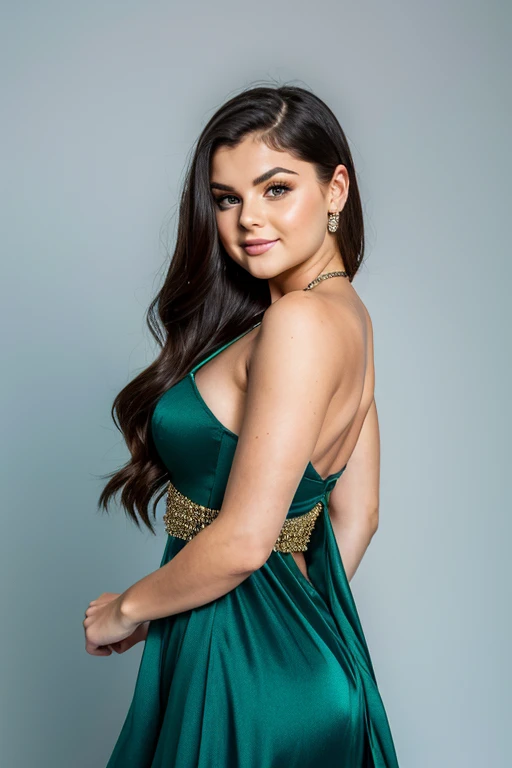 Ariel Winter wearing sensual dress and smiling sexy