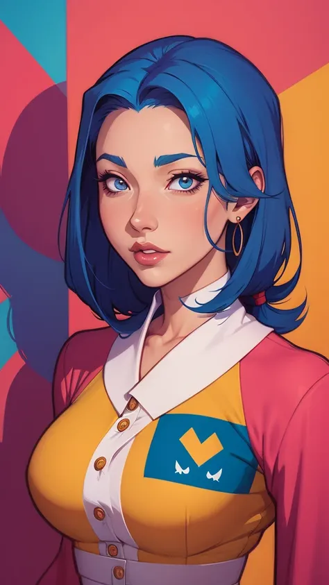 garota anime com cabelo azul e brincos olhando pela janela, 🤤 retrato de , obras de arte no estilo de guweiz, anime digital illu...