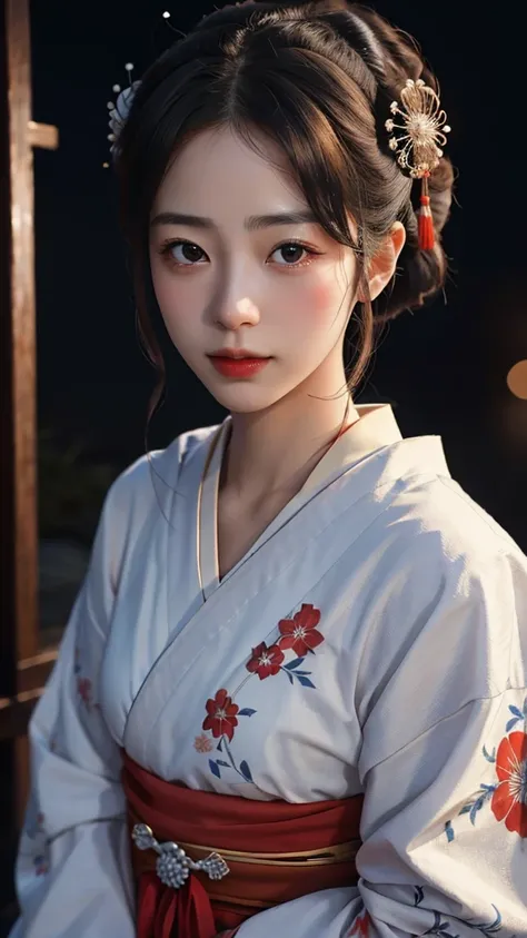 (8k, RAW Photos, highest quality),(Spectacular and realistic:1.5), Gion、geisha、night