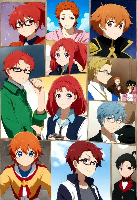 anime character with red hair and glasses, orange - haired menino anime, Design de personagens de anime, estilo de arte anime moe, personagem de estilo anime, best Design de personagens de anime, personagem de anime masculino, menino anime, jovem anime hom...