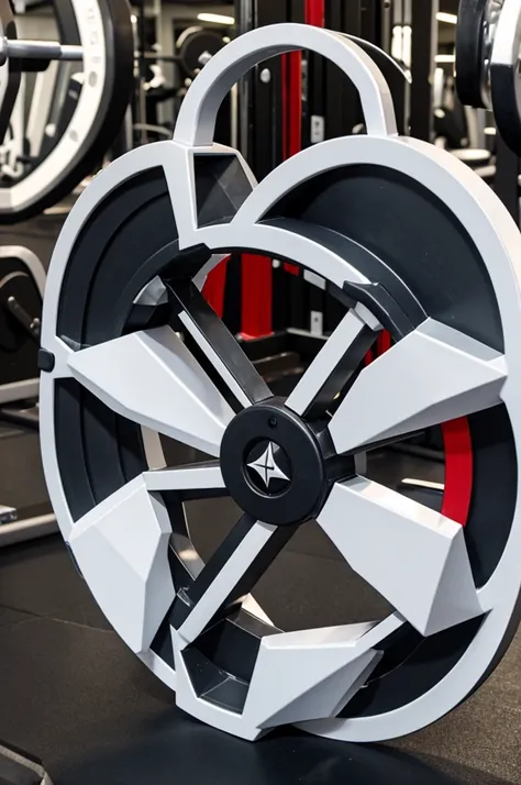 A stylized snowflake that also forms a gym weight