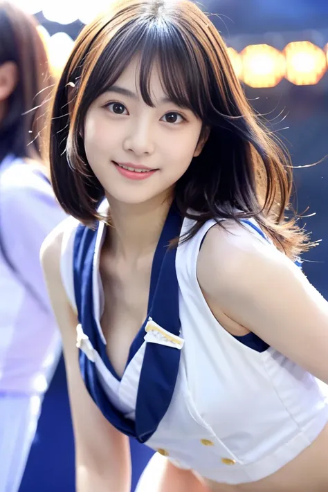 One Girl, Japanese Gravure Model, Medium Straight Hair, bangs, (Pale skin:1.1),Cute beautiful girl,Big Breasts, A simple, serious and innocent girl,
lose your smile, Feeling good, Feeling happy,
Dynamic Angle, Dynamic pose, (Fun pose:1.1),
(Innocent School...