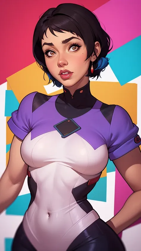 um close de uma mulher em um uniforme prateado e rosa, digite germe and ilya kuvshinov, ilya kuvshinov and digite germe, range m...