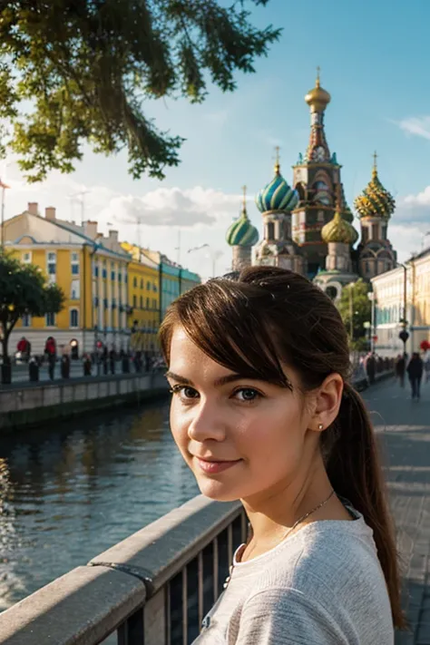 Create an image of the city of St. Petersburg in the form of a person