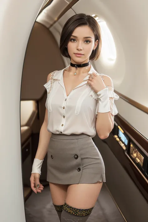 (ultra-detailed, best quality, 4k, highres, top quality, masterpiece:1.3), f/2.8, 50mm, leica, stunning flight attendant, beauti...