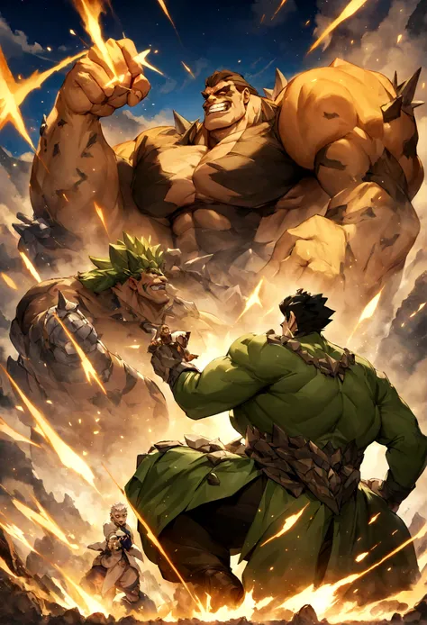 Davi lutando contra Golias, Davi derrotando o gigante, Davi com uma pedra, pedra batendo no gigante, Imagem HD