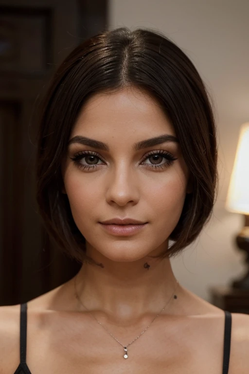 Generates realistic faces of a sexy gothic Colombian woman. Elle a des cheveux noirs corbeau, long and slightly wavy, elegantly framing her face with an exelente bob cut. Her skin is slightly tanned, typique des femmes colombiennes, with delicate and well-...