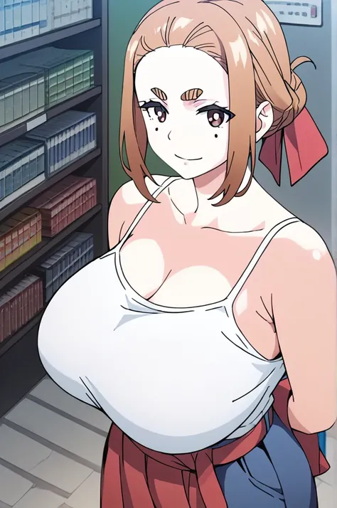 sumireko ogawa, One girl,Good single,Thick eyebrows, Big Breasts, Huge breasts,   White camisole dress, score_9, score_8_superior, score_7_superior, score_6_superior, score_5_superior, score_4_superior, break,One girl in full growth, 最high quality, masterp...