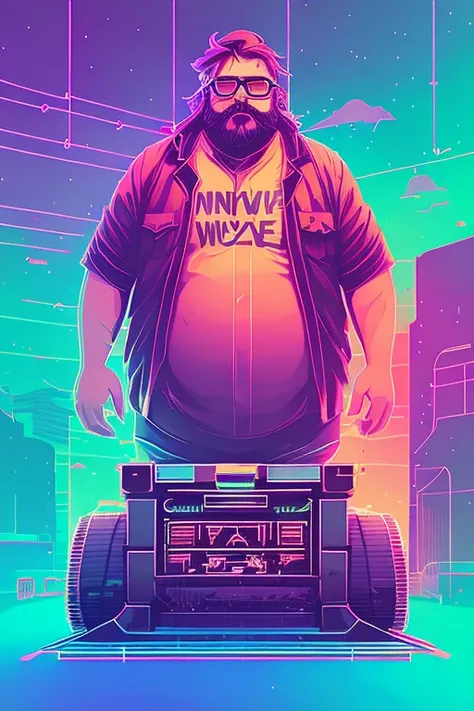 Style Snthwve Nvinkpunk Style Snthwve Nvinkpunk Drunk Man (Only chubby, plump male image, with extremely thick thighs, a big belly, fat.

he is 56 years old.

He is bearded, full beard, very long beard.

 he wears prescription glasses.
There&#39;s a man, c...