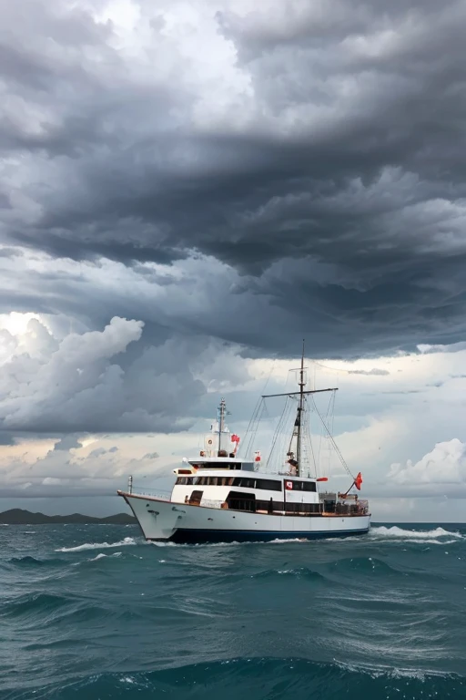 barco en medio de una tormenta