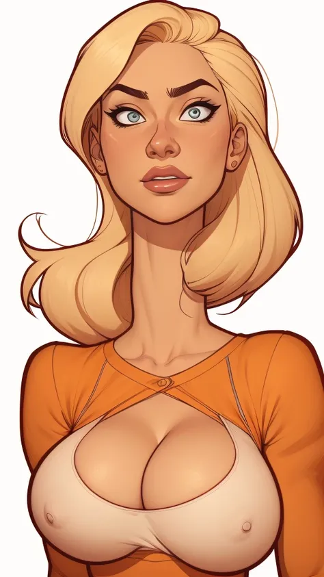 estilo de desenho animado:1.2), Yvonne Strahovski mulher Imagem de desenho animado de uma mulher , roupas sensuais , garota super fofa, authoritarian would be facial expressioncartoon style illustration, estilo de arte dos desenhos animados, estilo de arte...