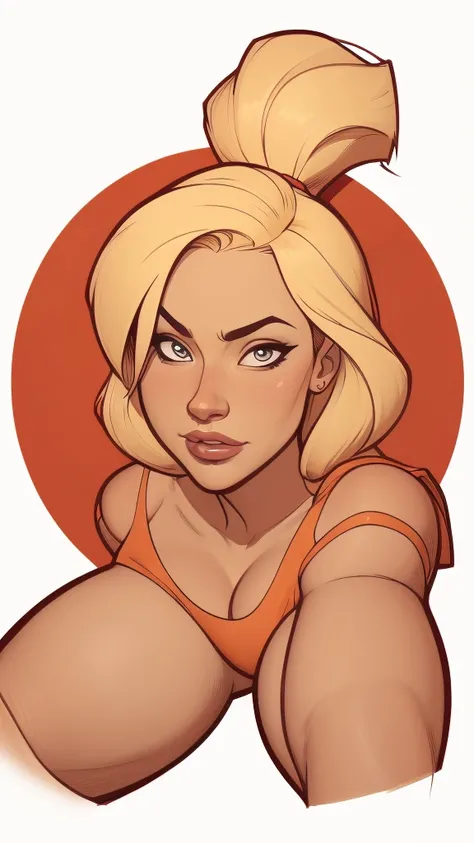 estilo de desenho animado:1.2), Yvonne Strahovski mulher Imagem de desenho animado de uma mulher , roupas sensuais , garota super fofa, authoritarian would be facial expressioncartoon style illustration, estilo de arte dos desenhos animados, estilo de arte...