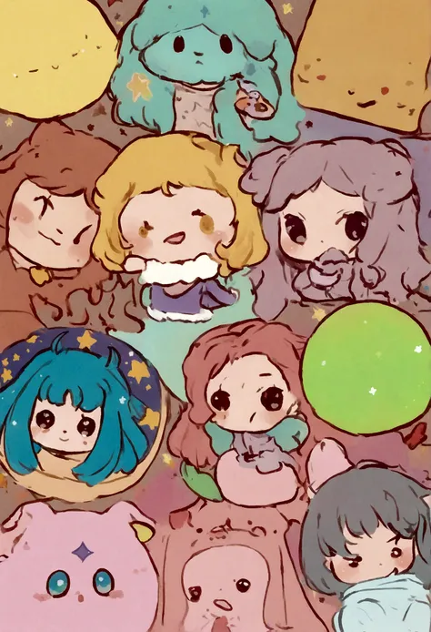 galaxies, foguete, planetas, stars children illustration, cute illustration, arte digital fofa, ilustrado em estilo caprichoso, children&#39;s illustration, recursos fofos, illustration, illustrations, calma aconchegante, arte digital detalhada fofa