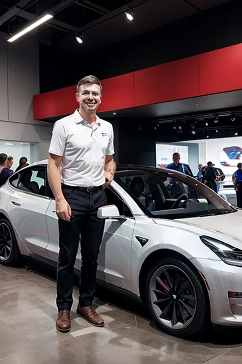 Tom Cruide and Tesla Model 3 2024