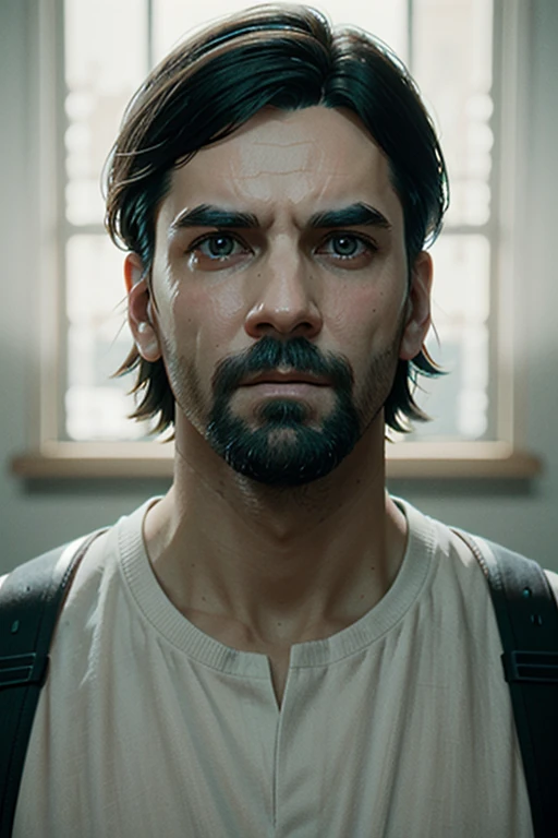 ((masterpiece, best quality)), AWAlan, 1boy, solo, facial hair, short black hair,  ilya kuvshinov, trending on Artstation, 2. 0, model pose, very coherent symmetrical artwork, depth field, unreal engine, cinematic, hyper realism, high detail, octane cinema...