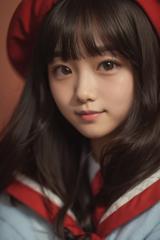 (((Full body:1.5)))、shy smile、Close up portrait of a girl in a sailors uniform, Jiyun Choi, Around 19 years old, Yoshitomo Nara, Junko Enoshima, akiko takase, Yunling, 27 years old, Aoi Ogata, old photograph, 28 years old, 29-year-old, old yearbook photo