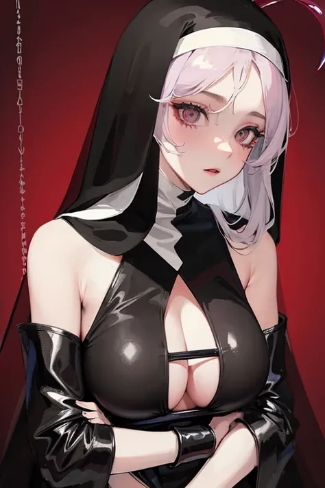 Succubus disguised as a nun、Sexy Priest、Bondage Sister、Latex Sister、Sister of the Dark Church、Face Veil、A cloth that covers the lower half of the face、Fallen into evil