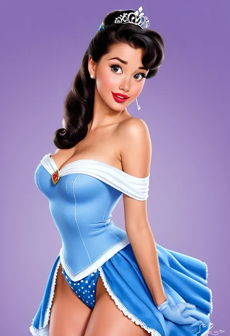 ((1 chica)), obra maestra, (Alta calidad, mejor renderizado), (hermosa chica, Beldad), (bomb, estilo pin-up), caliente, seda floja, Cuerpo perfecto, 4k high definition, princesa de Disney, hermosa princesa femenina, princesa anime, artwork in high definiti...