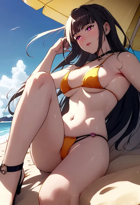 hentai chica en la playa tetona en bikini