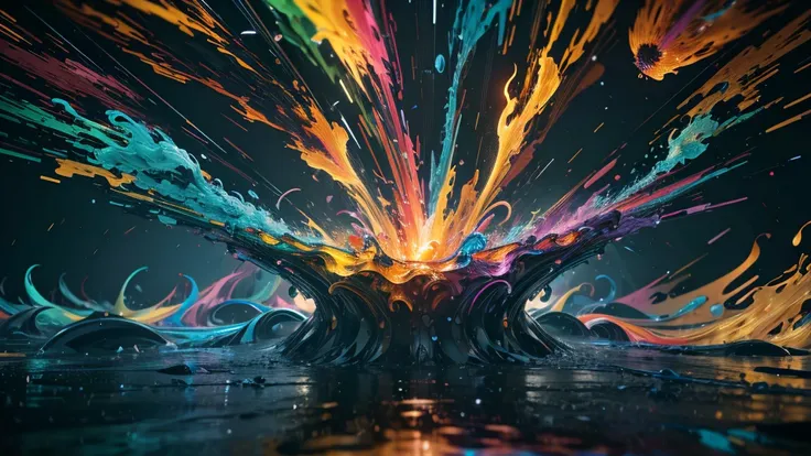 multicolored dynamic abstract liquid flow particles turbulence,cinema 4d, fully dynamic motion design, x-particles, dynamics fx,...