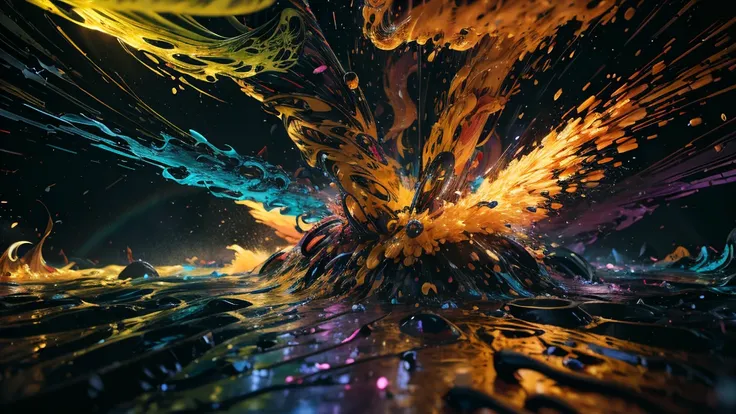 multicolored dynamic abstract liquid flow particles turbulence,cinema 4d, fully dynamic motion design, x-particles, dynamics fx,...