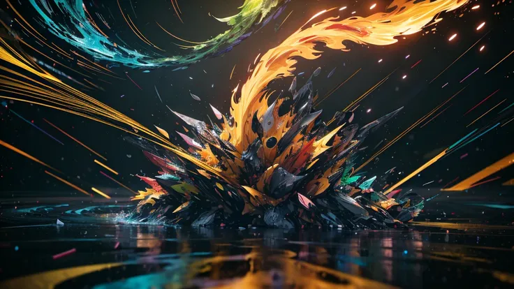 multicolored dynamic abstract liquid flow particles turbulence,cinema 4d, fully dynamic motion design, x-particles, dynamics fx,...