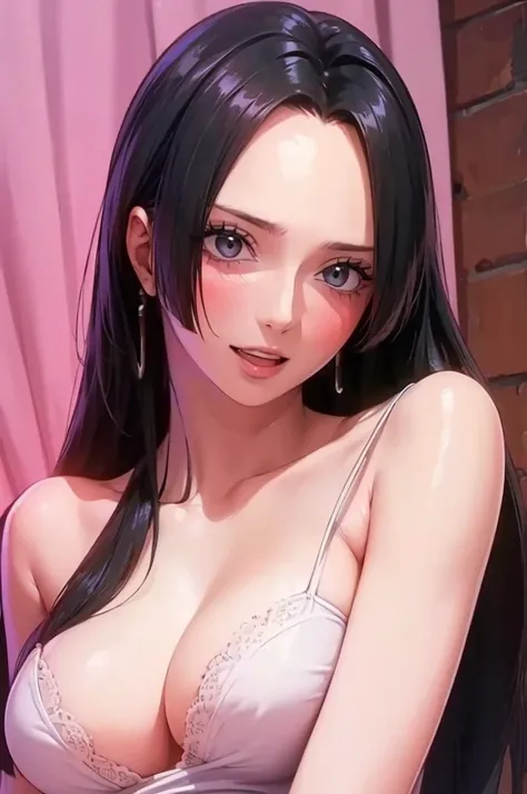 (((masterpiece))), (((best quality))), ((ultra-detailed)), (highly detailed CG illustration), Boa Hancock, , (masterpiece:1.5), Detailed Photo, Smiling, Sexy, (Best Quality: 1.4), (1girl), Beautiful Face, (Black Hair, long Hair: 1.3), Beautiful Hairstyle, ...