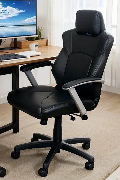 Una silla ergonomica con un escritorio en un ambiente laboral