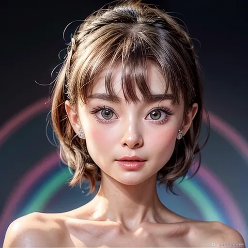 NSFW, 8k, High-level, absurd, masterpiece, best quality, primitive, very detailed CG, very detailed wallpaper, perfect lighting, Extremely detailed (((The personifying " Audrey Hepburn " as a Girl))), MysticSight, Tyndall effect, Tyndall scattering, (Studi...