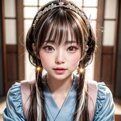 NSFW, 8k, High-level, absurd, masterpiece, best quality, primitive, very detailed CG, very detailed wallpaper, perfect lighting, Extremely detailed (((The personifying " Eiko Koike " as a Little Girl))), MysticSight, Tyndall effect, Tyndall scattering, Stu...