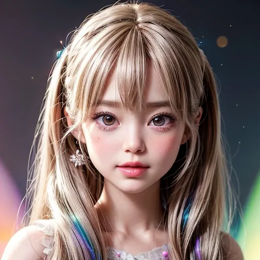 NSFW, 8k, High-level, absurd, masterpiece, best quality, primitive, very detailed CG, very detailed wallpaper, perfect lighting, Extremely detailed (((The personifying " Barbie doll " as a Little Girl))), MysticSight, Tyndall effect, Tyndall scattering, St...