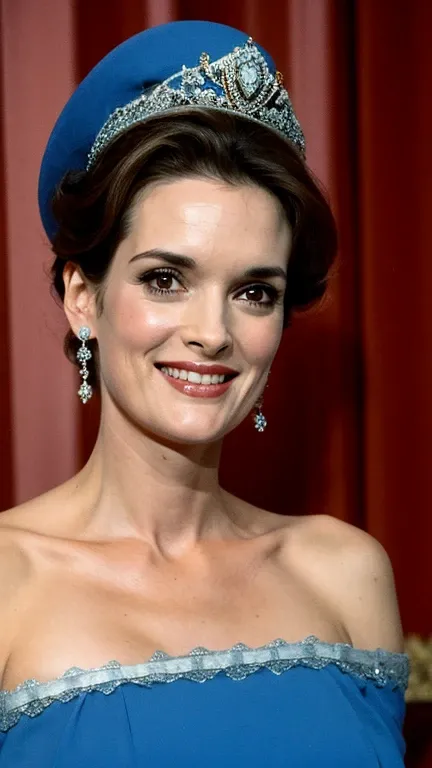 Winona Ryder dressed as the Duchess of Germany and a sexy smile