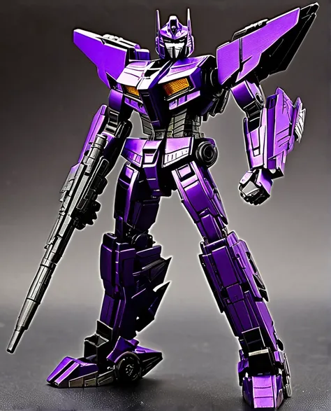 Transformers, purple black colour metal, as decepticon, full body, skywarp