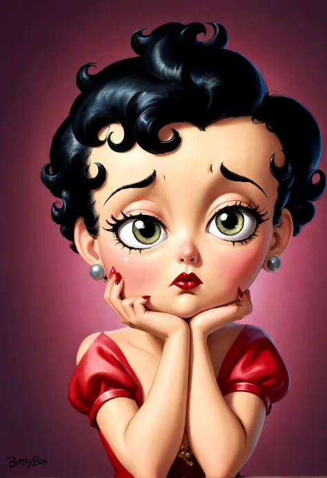 Betty Boop is making a disgusted face